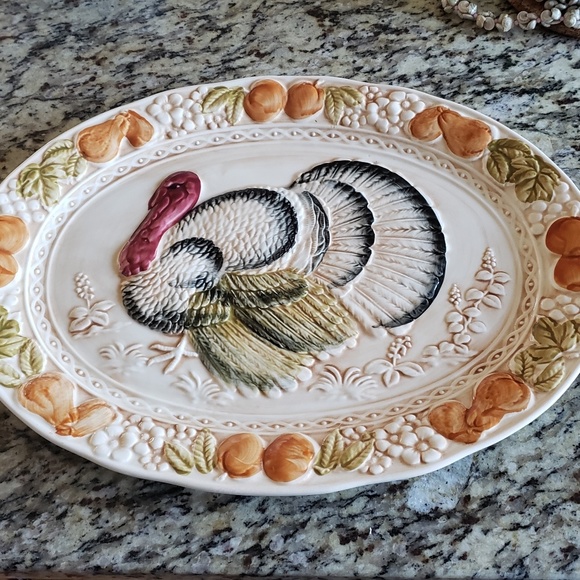 Fine ceramic Other - Vintage Japanese ceramic 18 inch turkey Plate